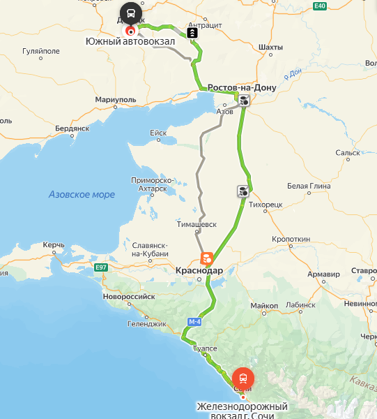Микроавтобус Сочи - Донецк Маршрут Сочи -Донецк